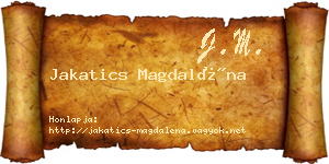 Jakatics Magdaléna névjegykártya